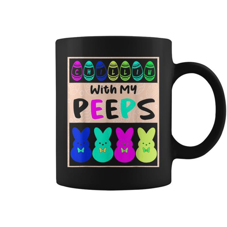 Chillin With My Peeps Cute Bunny Easter  Coffee Mug