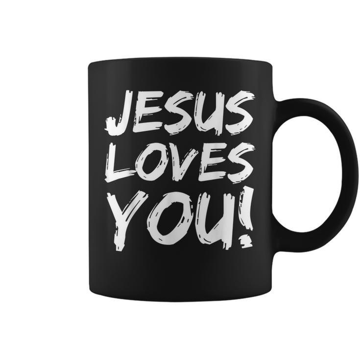 Christian Evangelism Gift For Men Jesus Loves You  Coffee Mug