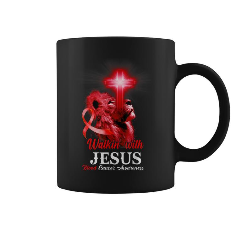 Christian Lion Cross Religious Saying Blood Cancer Awareness  V2 Coffee Mug