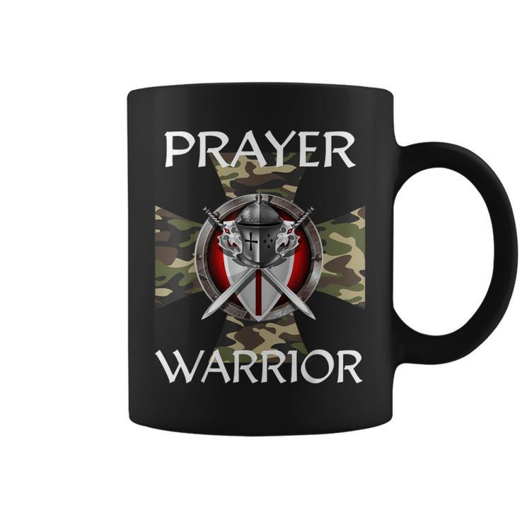 Christian Prayer Warrior Green Camo Cross Religious Messages  Coffee Mug