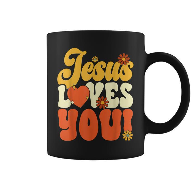 Christian Retro Jesus Loves You Religious Faith God 70S  Coffee Mug