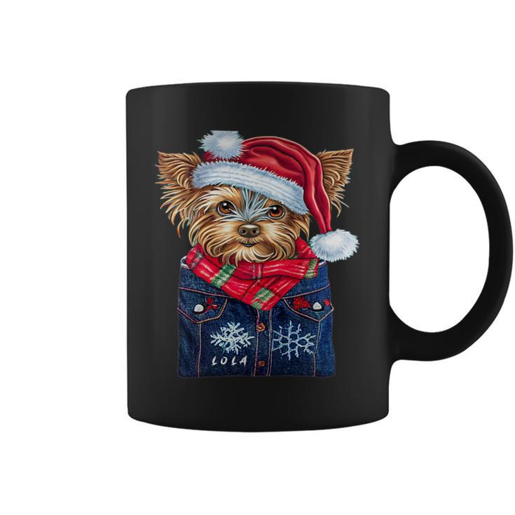 Christmas Yorkie Puppy Named Lola I Keep In My Pocket Coffee Mug