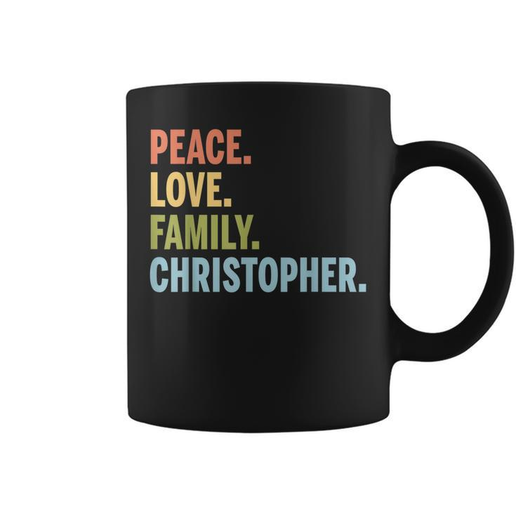 Christopher Last Name Peace Love Family Matching Coffee Mug