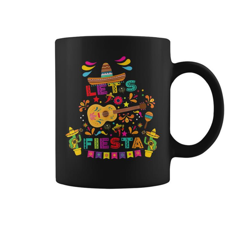 Cinco De Mayo  Lets Fiesta Mexican Maracas Sombrero  Coffee Mug