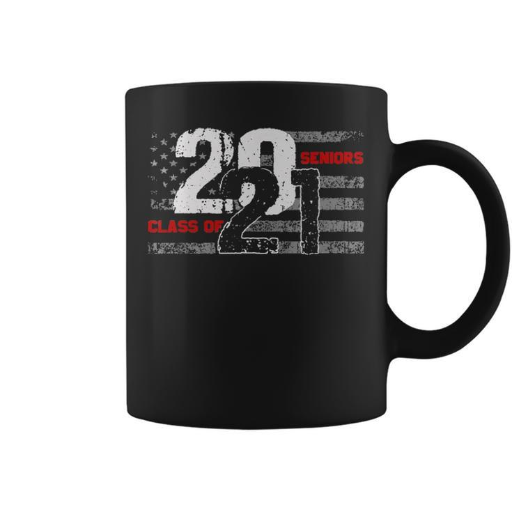 Class Of 2021 Distressed American Flag Seniors Coffee Mug