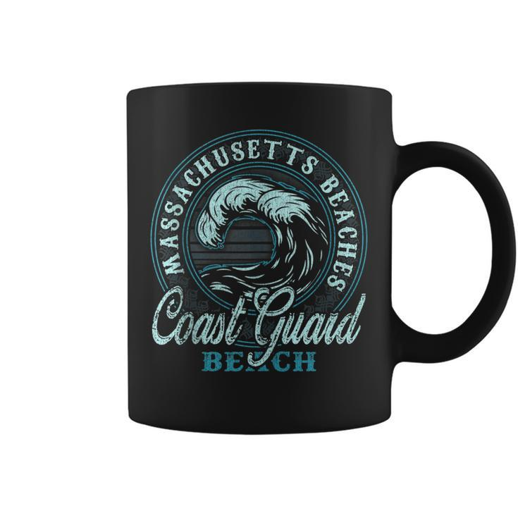 Coast Guard Beach Retro Wave Circle  Coffee Mug