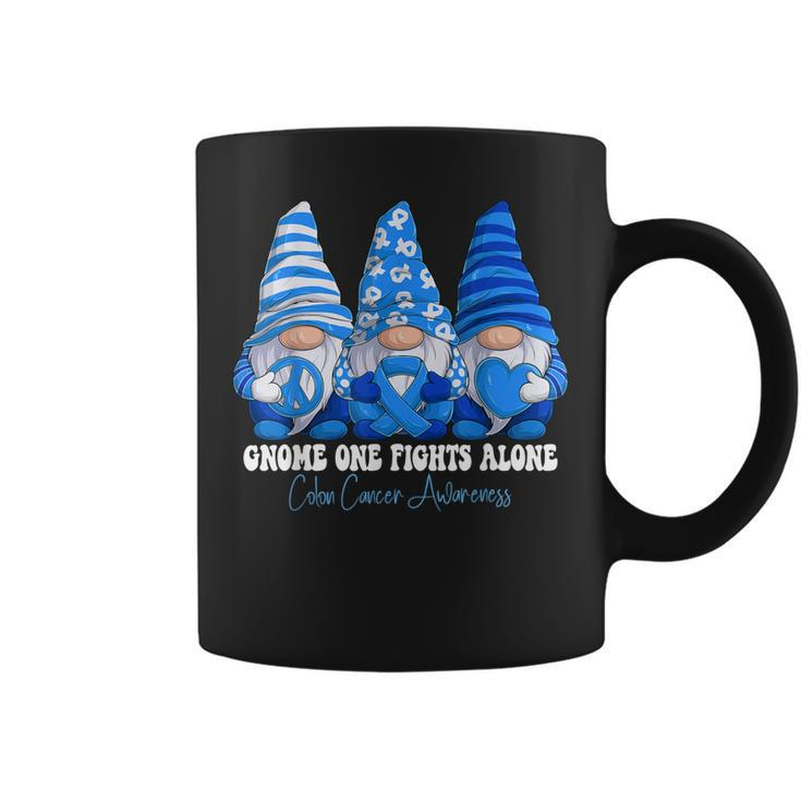 Colon Cancer Awareness Month Blue Ribbon Gnomies Support  Coffee Mug