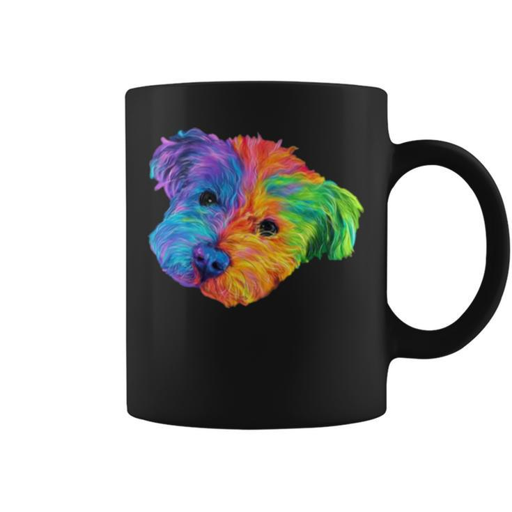Colorful Bichon Frize Dog Digital Art Coffee Mug
