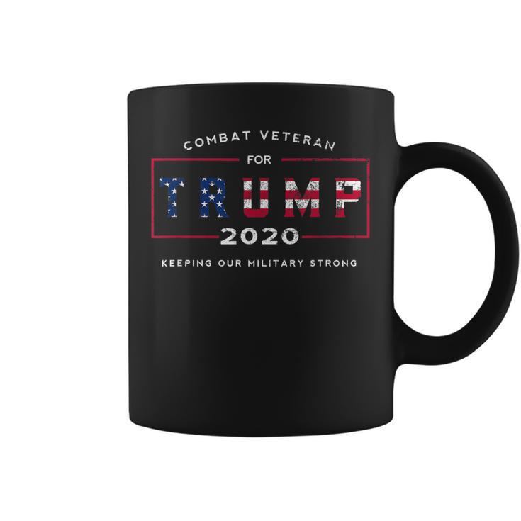 Combat Veteran For Trump 2020 Keep Our Military Strong Coffee Mug