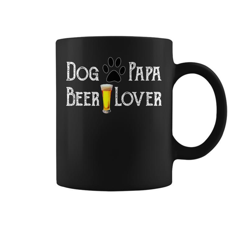 Cool Dog Papa Beer Lover T  With Paw Print Beer Glass Coffee Mug