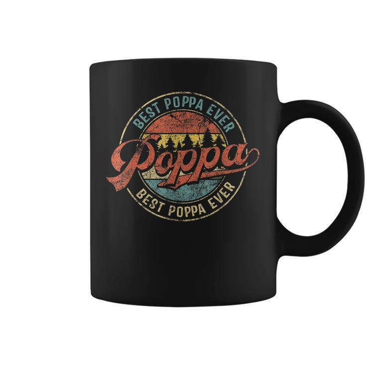 Cool Poppa Fathers Day Retro Best Poppa Ever Gift For Mens Coffee Mug