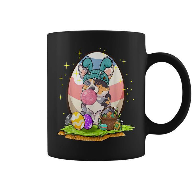Corgi Dog Bubblegum Colorful Eggs Basket Hunting Easter Day  Coffee Mug