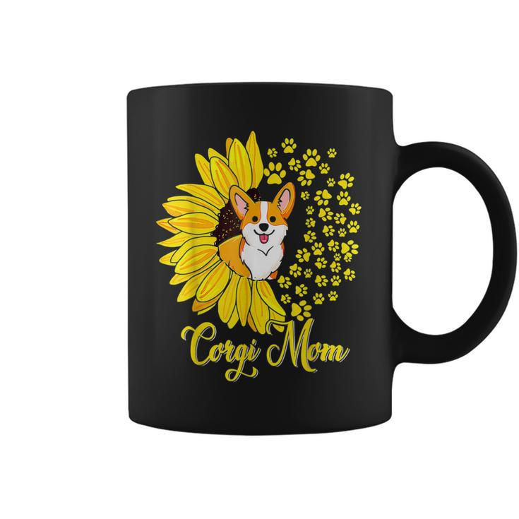 Corgi Mom Cute Corgi Dog Sunflower Happy Mothers Day  Coffee Mug