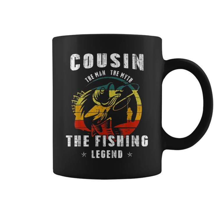 Cousin Man Myth Fishing Legend Funny Fathers Day Gift Coffee Mug