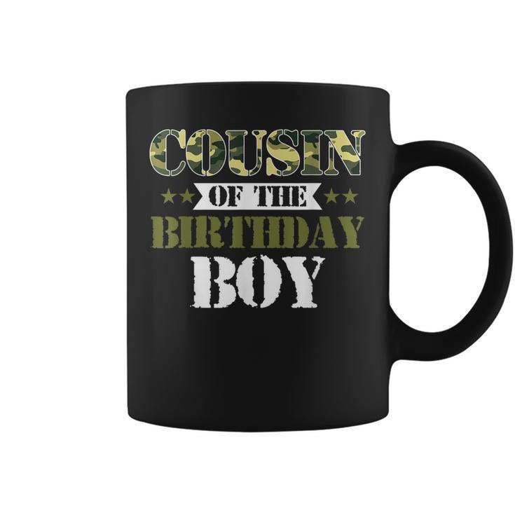 Cousin Of The Birthday Boy  Camo Green Army Party Coffee Mug