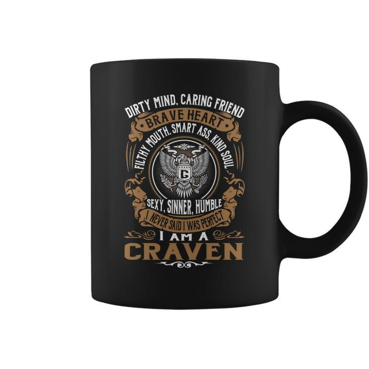 Craven Last Name Surname Tshirt Coffee Mug