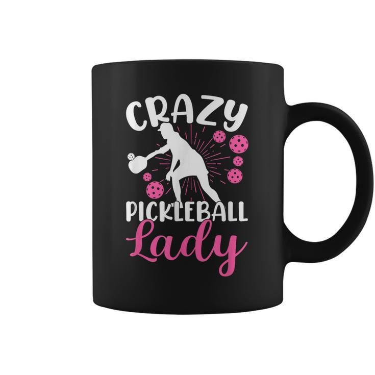 Crazy Pickleball Lady Funny Pink  Sweater Gift  Coffee Mug