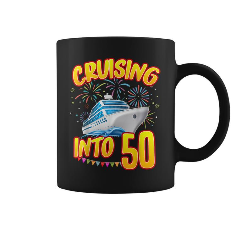 Cruising Into 50 Year Old Birthday Cruise 50Th B-Day Crew  Coffee Mug