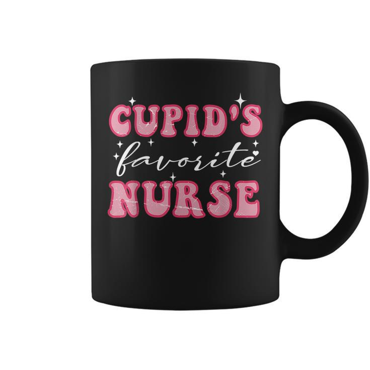 Cupids Favorite Nurse Groovy Retro Valentines Day Nurse  Coffee Mug