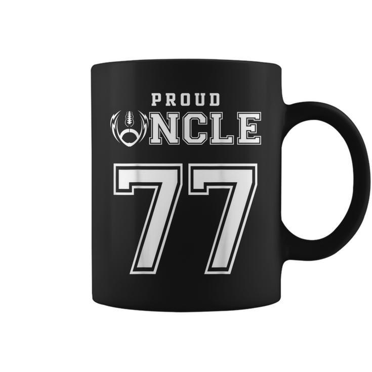 Custom Proud Football Uncle Number 77 Personalized For Men Coffee Mug