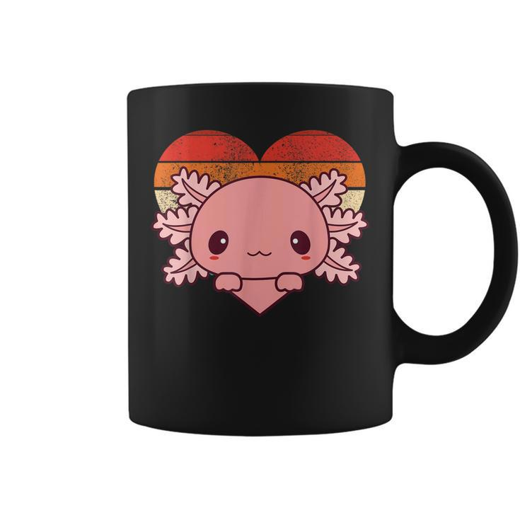 Cute Axolotl Design Retro Heart Shape Vintage  Coffee Mug