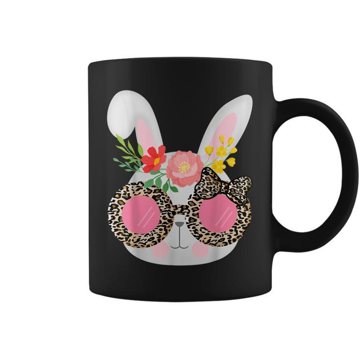 Cute Bunny Face Leopard Glasses Easter For Women N Girl  Coffee Mug
