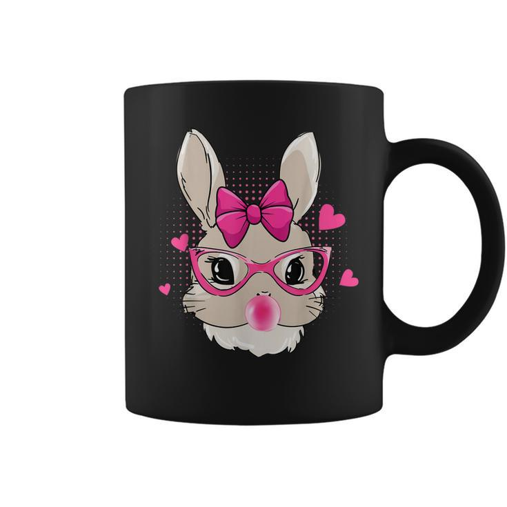 Cute Bunny Face Tie Bandana Heart Glasses Bubblegum Easter  Coffee Mug