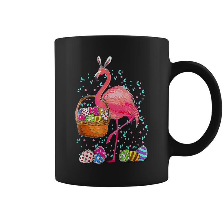 Cute Flamingo Bunny Eggs Happy Easter Egg Basket Hunting  Coffee Mug