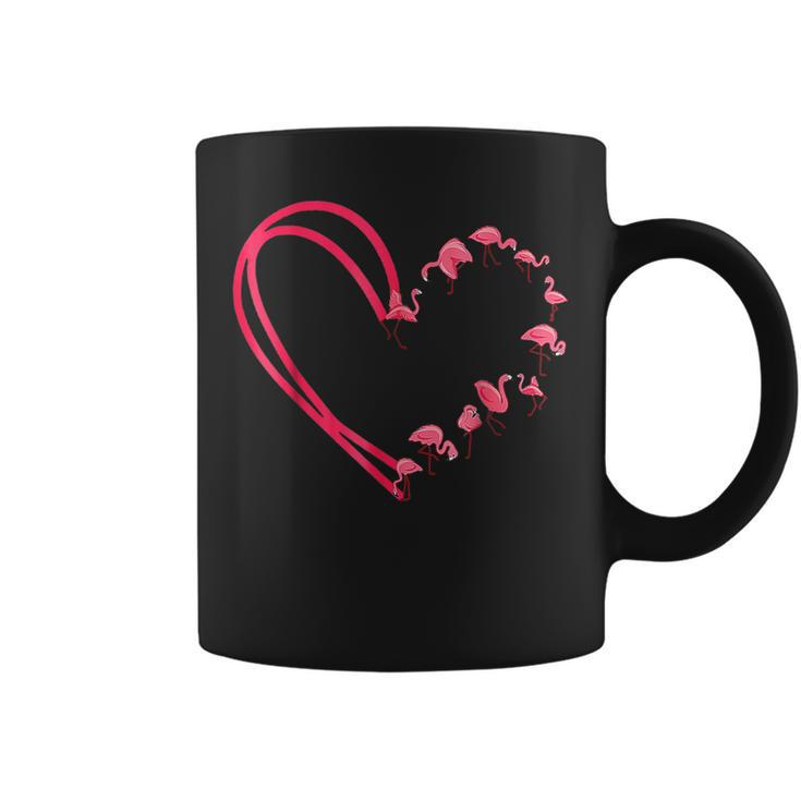 Cute Flamingo Valentine Heart Shape Funny Valentines Day  Coffee Mug