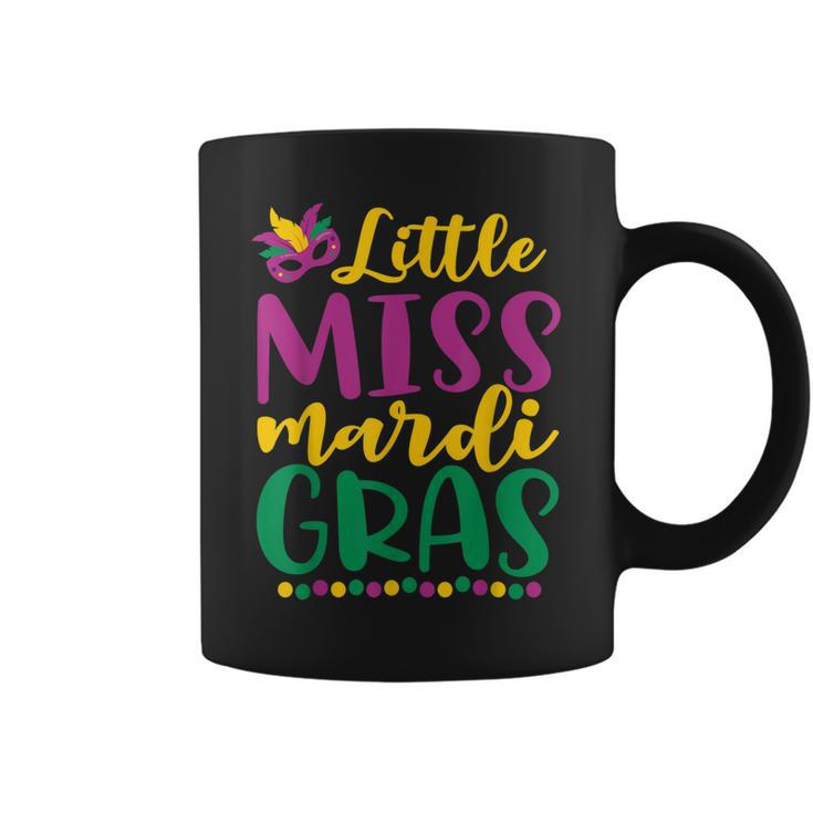 Cute Little Miss Mardi Gras 2023 Beads Womens Girls Kids  Coffee Mug