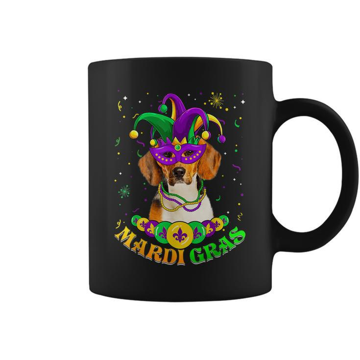 Cute Mardi Gras Beagle Dog Dad Dog Mom Mask Beads Coffee Mug