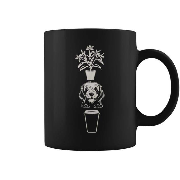Cute Plants Dog And Coffee Gardening Caffeine Puppy Lover  Coffee Mug
