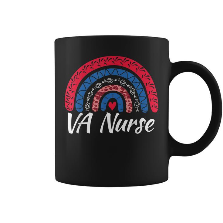 Cute Rainbow Leopard Va Nurse Veteran Rn Nursing Medical  Coffee Mug
