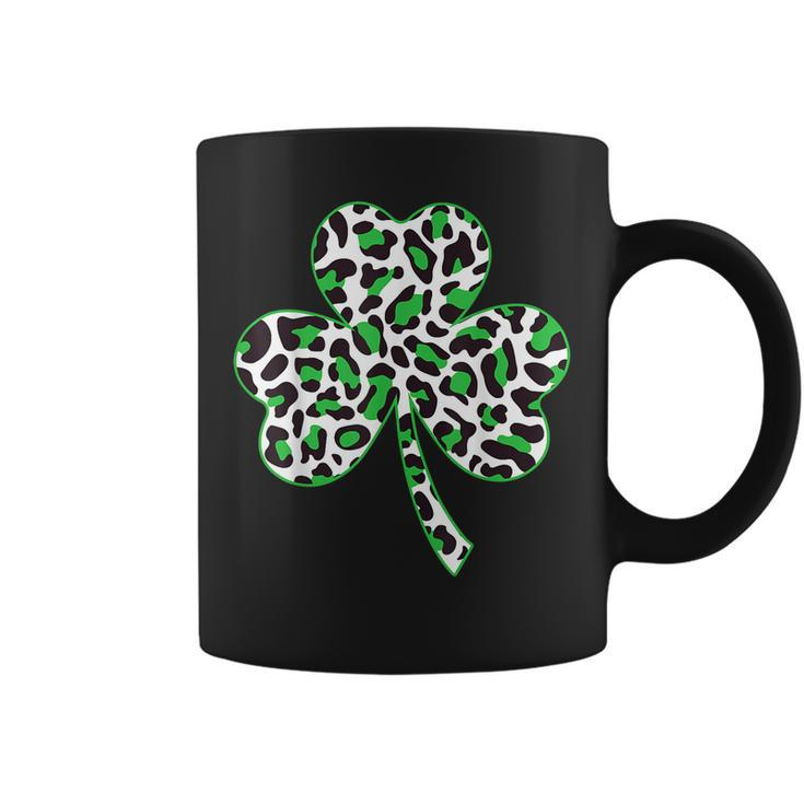 Cute Shamrock Leopard Print St Patricks Day Irish Pattern  Coffee Mug