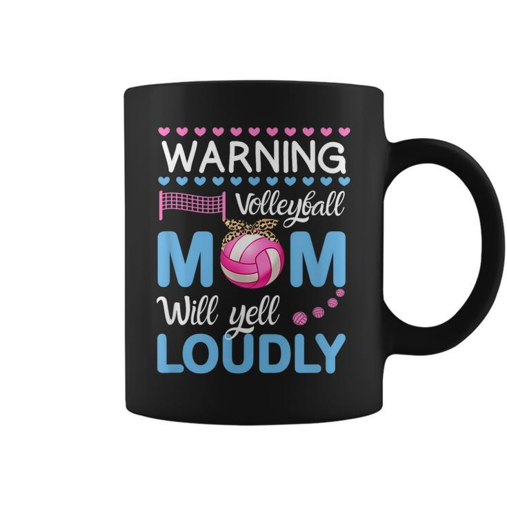 Cute Volleyball  For Women Leopard Cool Volleyball Mom  Coffee Mug