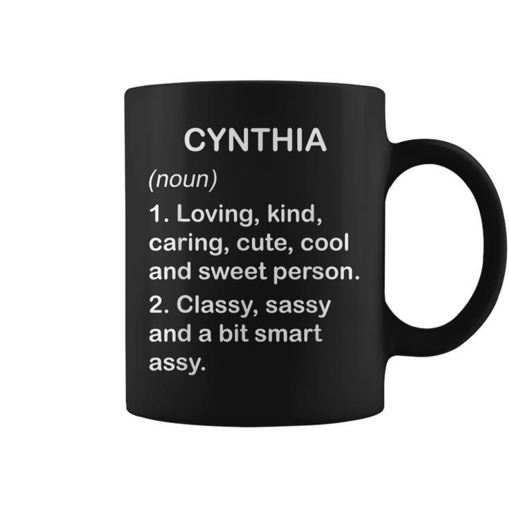 Cynthia Definition Personalized Custom Name Loving Kind Coffee Mug