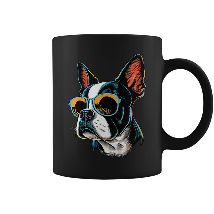 Dad Mom Cool Dog Sunglasses Boston Terrier Coffee Mug