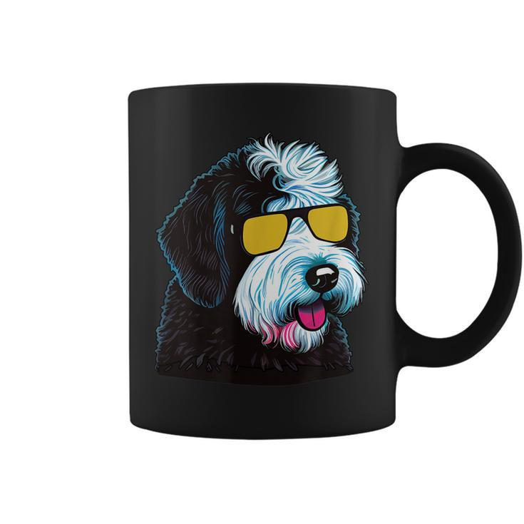 Dad Mom Cool Dog Sunglasses Sheepadoodle Coffee Mug