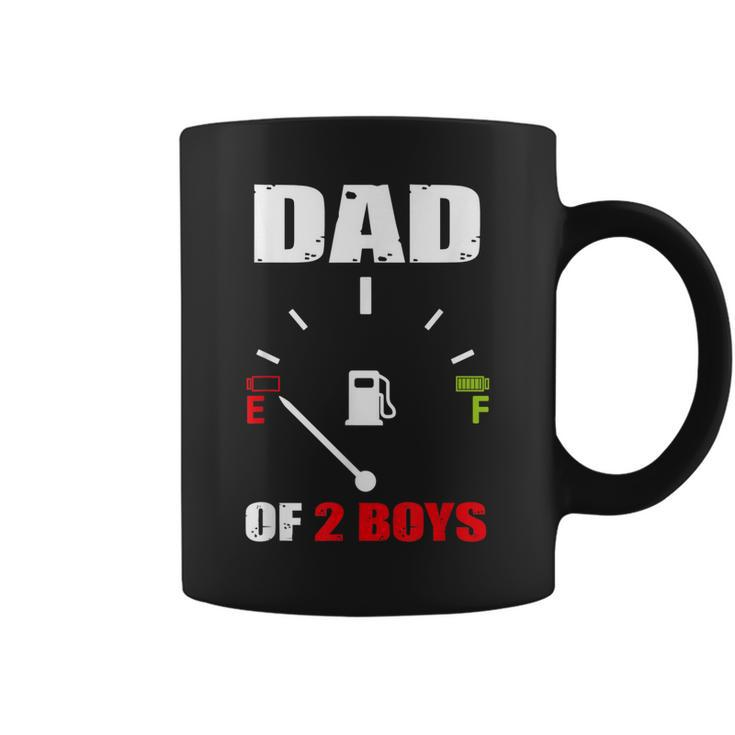Dad Of 2 Boys  Vintage Dad Battery Low Fathers Day  Coffee Mug