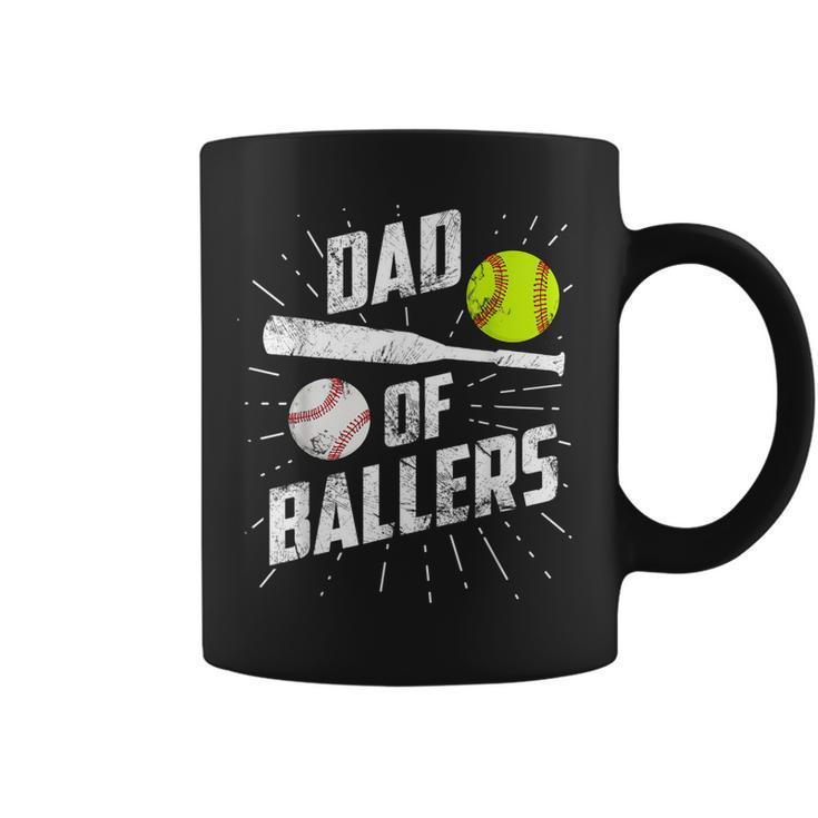 Dad Of Ballers Funny Baseball Softball Game Fathers Day Gift  Coffee Mug