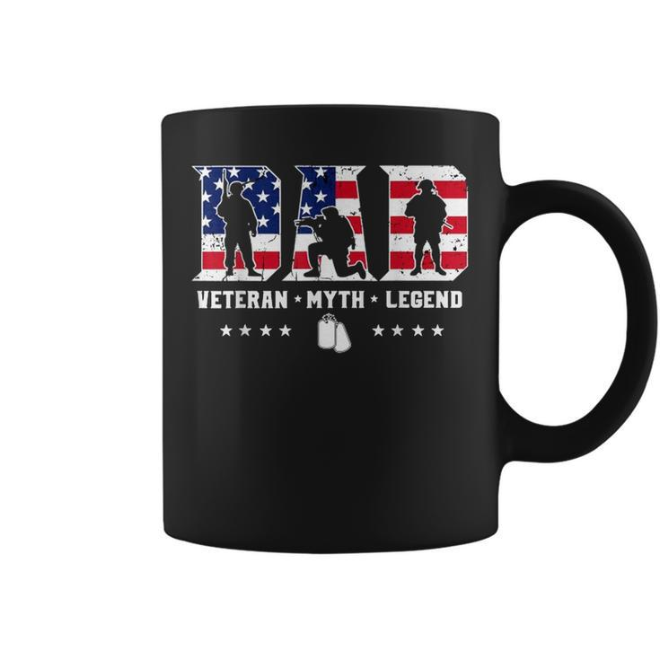 Dad Veteran The Myth The Legend Veterans Day Flag  Coffee Mug