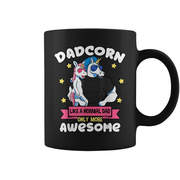 Dadcorn 1 Kid Fathers Day Dad Unicorn Daughter Girl Coffee Mug