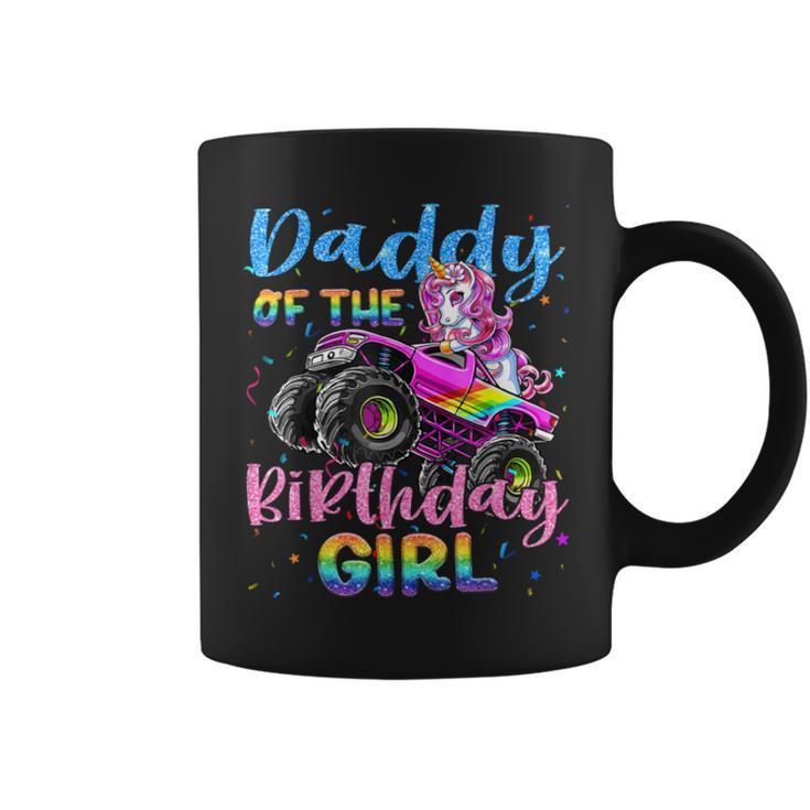 Daddy Of The Birthday Girl Racing Unicorn Monster Truck Bday Coffee Mug