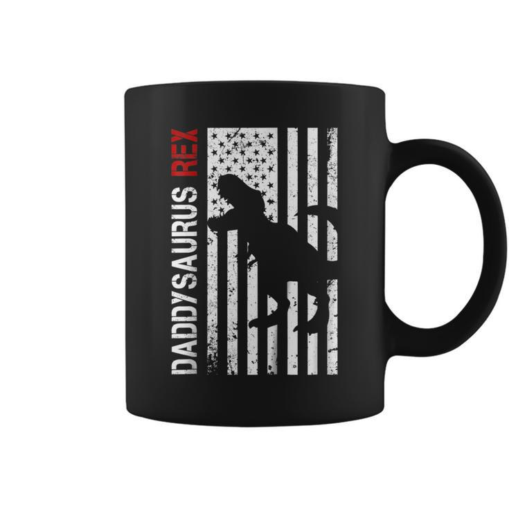 Daddysaurus Rex Flag Tshirt Funny Fathers Day Gift Idea Coffee Mug