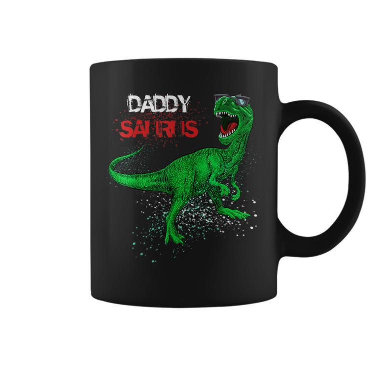 Daddysaurus Trex Dad Daddy Dinosaur Fathers Day Father Gift For Mens Coffee Mug