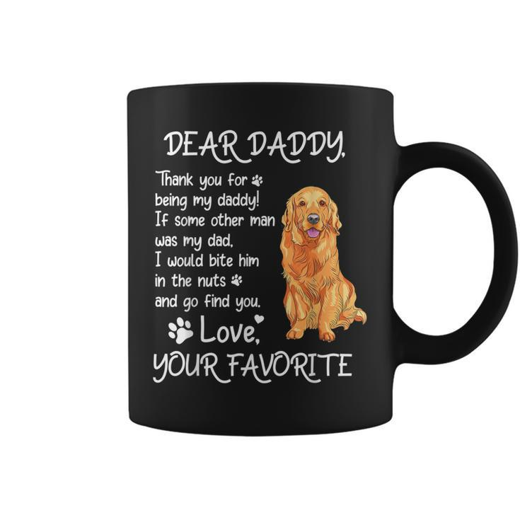 Dear Daddy Golden Retriever Dog Dad Fathers Day Coffee Mug