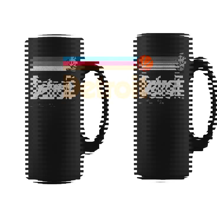 Detroit Basketball B-Ball City Michigan Retro Detroit  Coffee Mug
