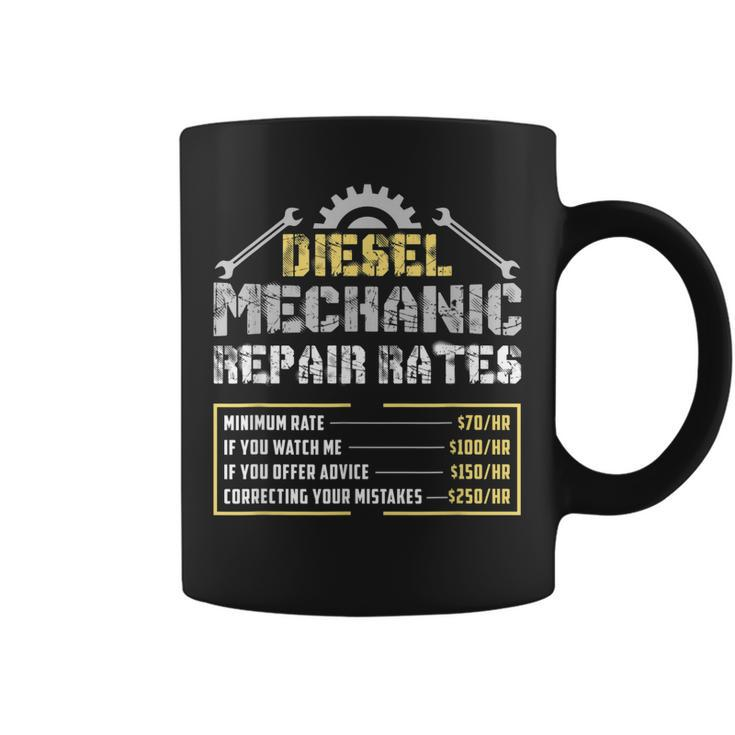 Diesel Truck Mechanic Gift Automechanic Repair Rate List Coffee Mug