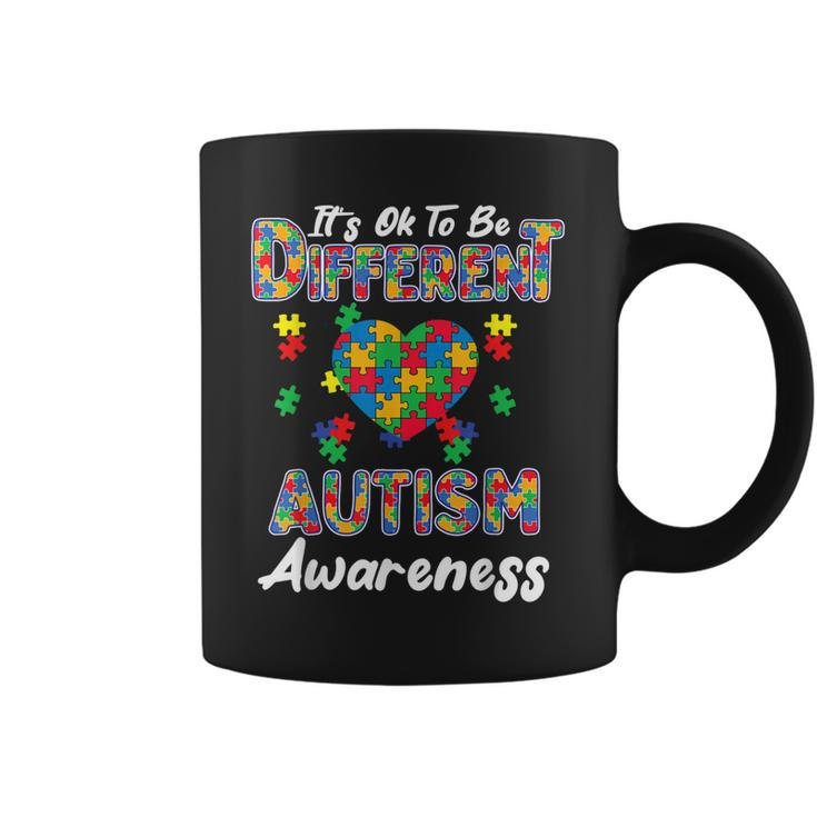 Different Autism Awareness Month Heart Puzzle Pieces Women  Coffee Mug