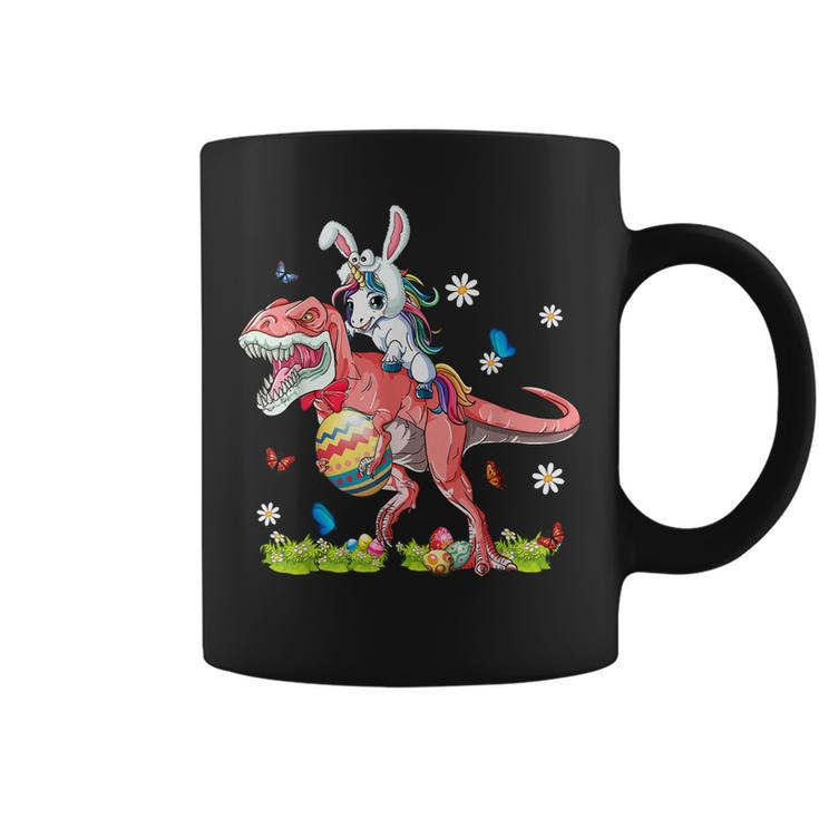 Dinosaur Easter Day Unicorn Riding T-Rex Bunny Costume Gift  Coffee Mug